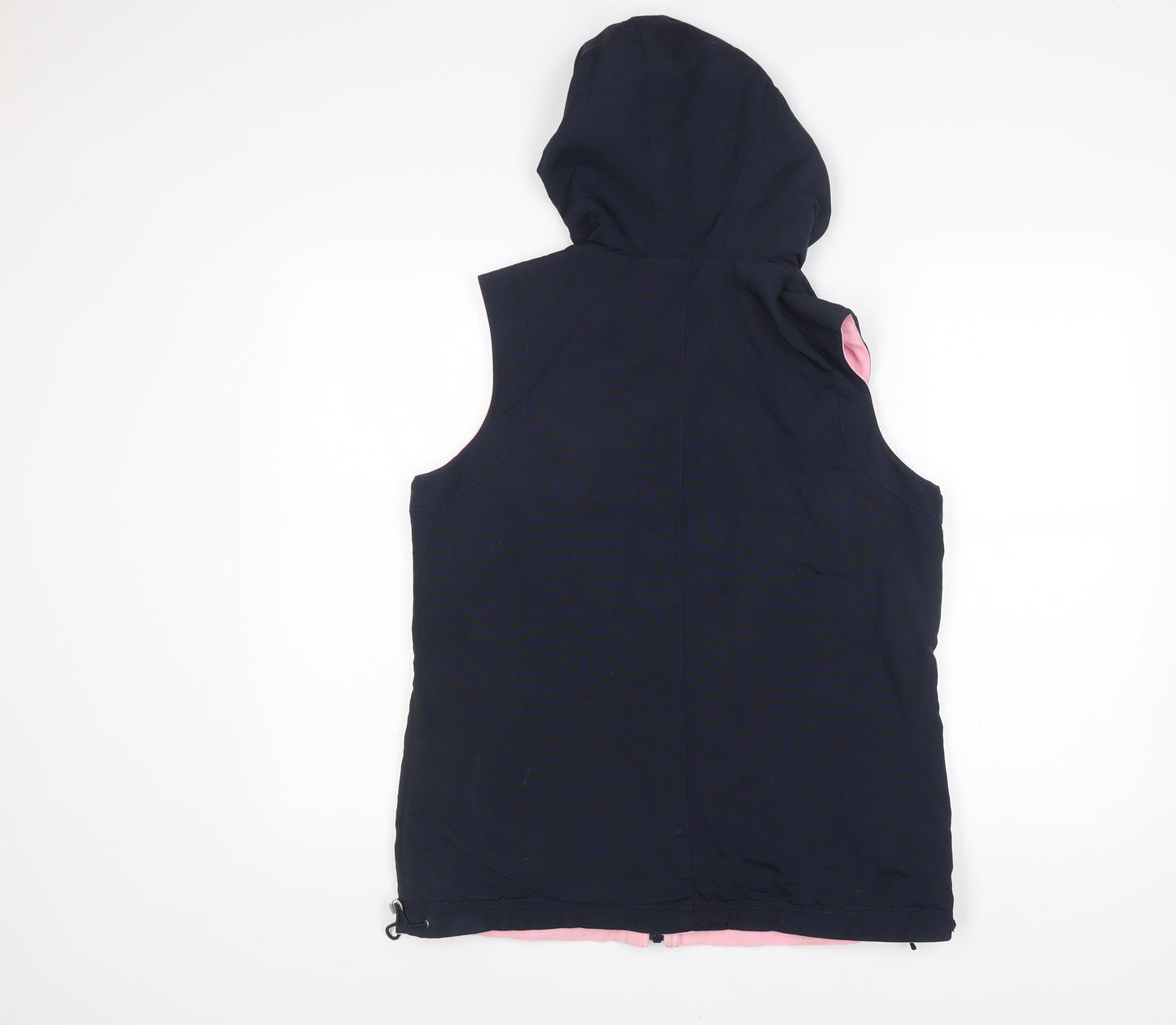 Cotton Traders Womens Blue Hooded Waistcoat Size 14 Outdoor Zip