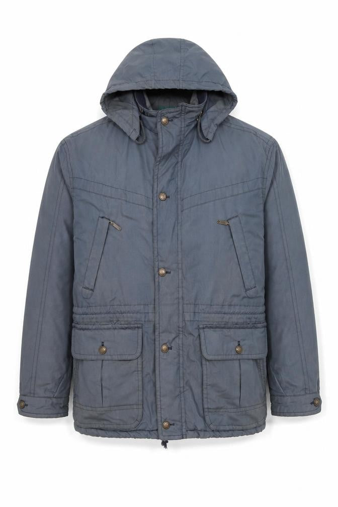 Baracuta Men's Blue Parka Jacket Size 40 Regular Hooded Lined