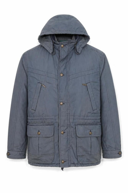Baracuta Men's Blue Parka Jacket Size 40 Regular Hooded Lined