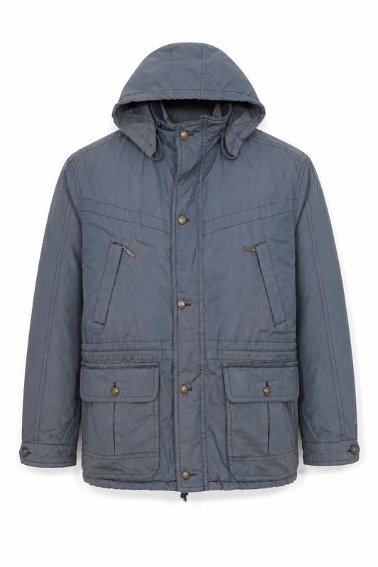 Baracuta Men's Blue Parka Jacket Size 40 Regular Hooded Lined