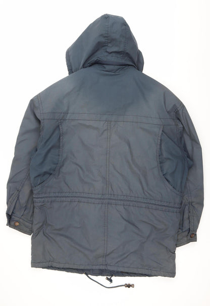 Baracuta Men's Blue Parka Jacket Size 40 Regular Hooded Lined
