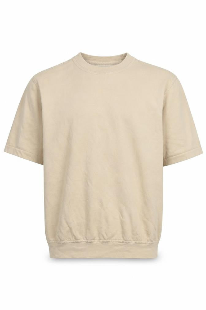 boohooMAN Men's Beige Pullover Sweatshirt L Graphic Print Crew Neck