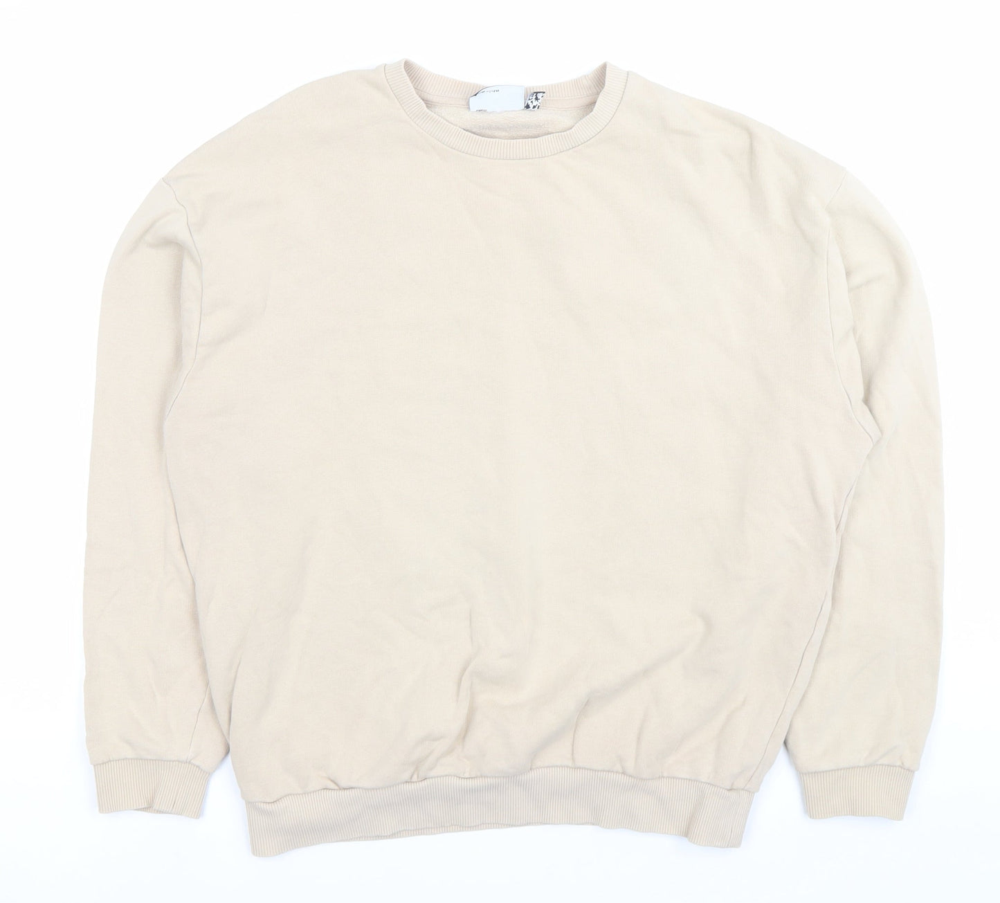 ASOS Men’s Beige Graphic Print Sweatshirt L Pullover Crew Neck