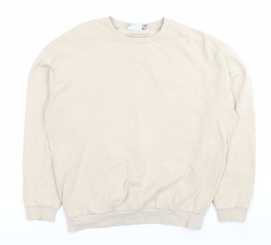 ASOS Men’s Beige Graphic Print Sweatshirt L Pullover Crew Neck