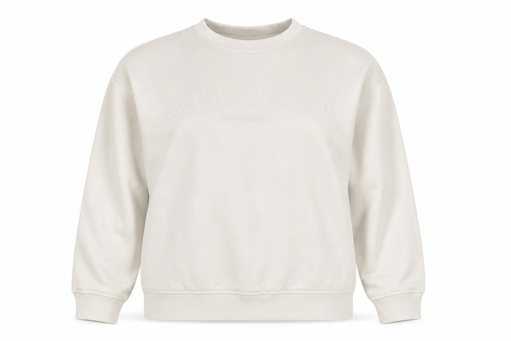 H&M Women’s Ivory Sweatshirt Size 12 Crew Neck Pullover Logo