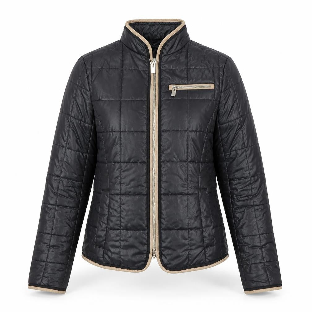 Mohito Womens Black Quilted Polyester Jacket Size 6 Full Zip