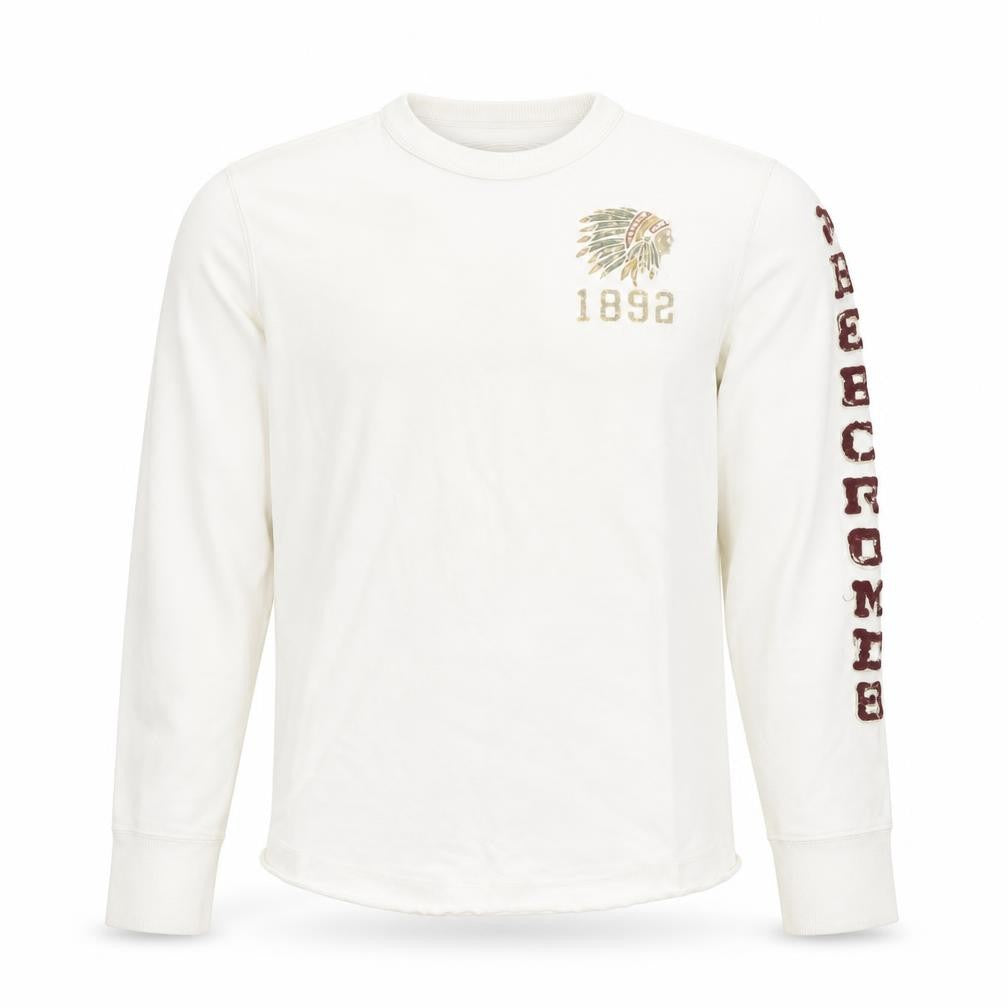 Abercrombie & Fitch Boys White Pullover Sweatshirt M Crew Neck Long Sleeve Logo