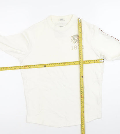 Abercrombie & Fitch Boys White Pullover Sweatshirt M Crew Neck Long Sleeve Logo