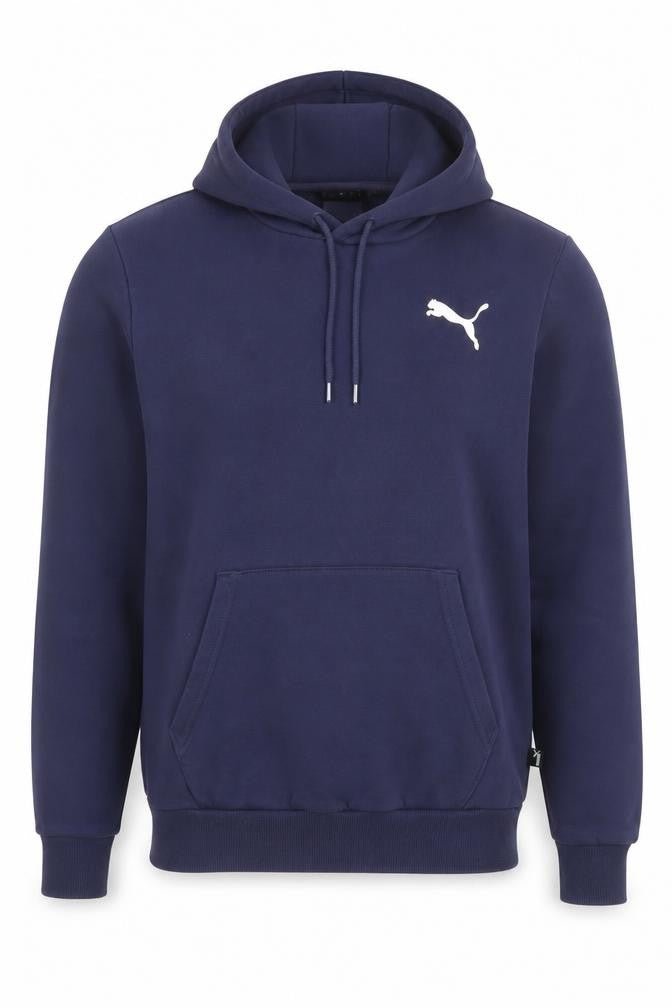 Puma Men's Blue Small Pullover Hoodie Sweatshirt Logo Fleece