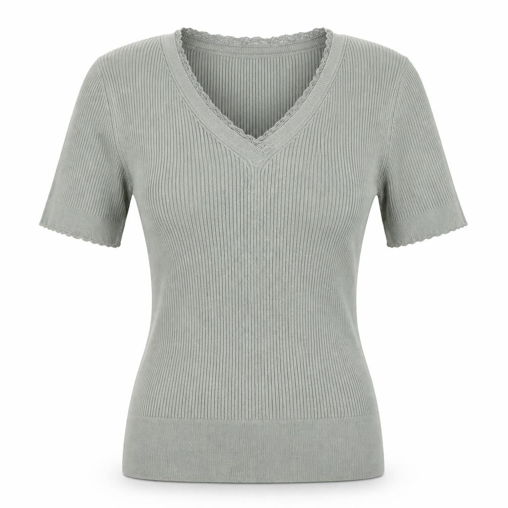 Marks & Spencer Womens Green Size 10 V-Neck Knit Top