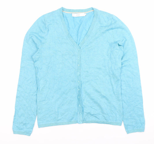 John Lewis Women’s Blue V-Neck Cardigan Size 8 Knit Long Sleeve
