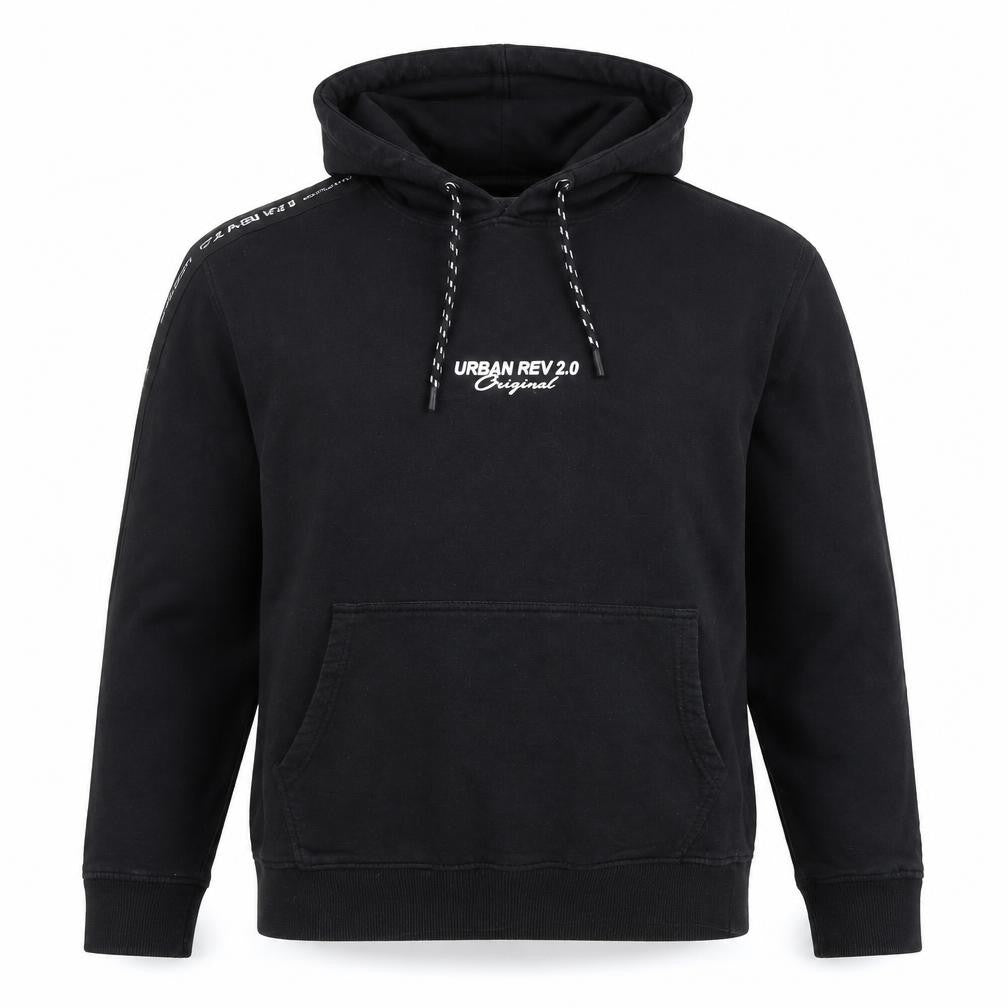 Reo Men’s Black Pullover Hoodie Medium Urban Graphic Logo