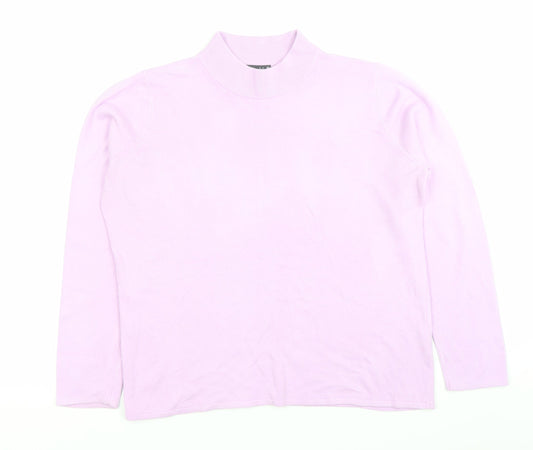 Bonmarche Womens Purple Mock Neck Acrylic Pullover Jumper Size M