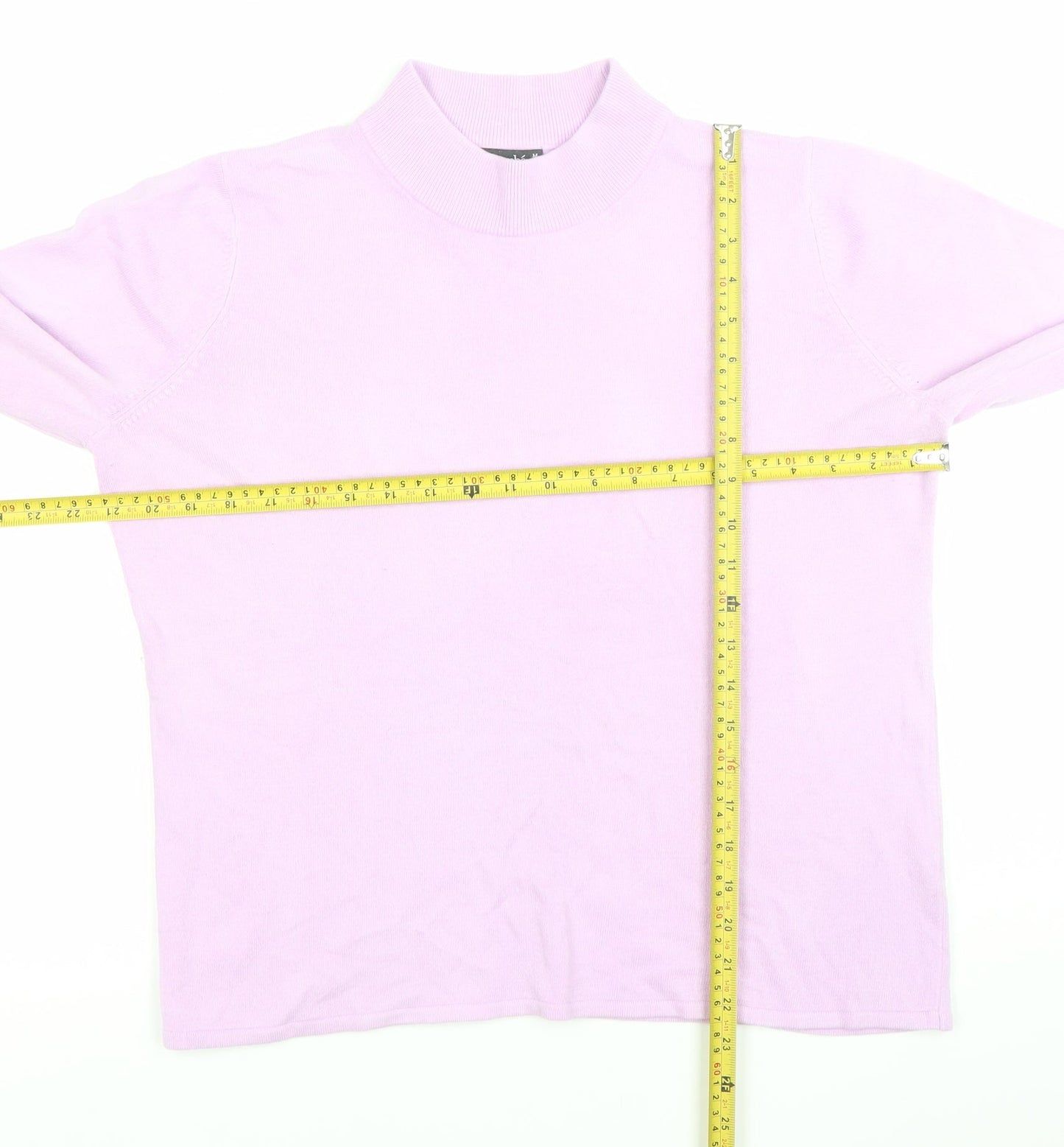 Bonmarche Womens Purple Mock Neck Acrylic Pullover Jumper Size M