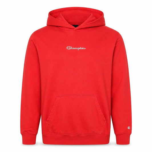 Champion Men’s Red Pullover Hoodie Size L Logo Sweatshirt