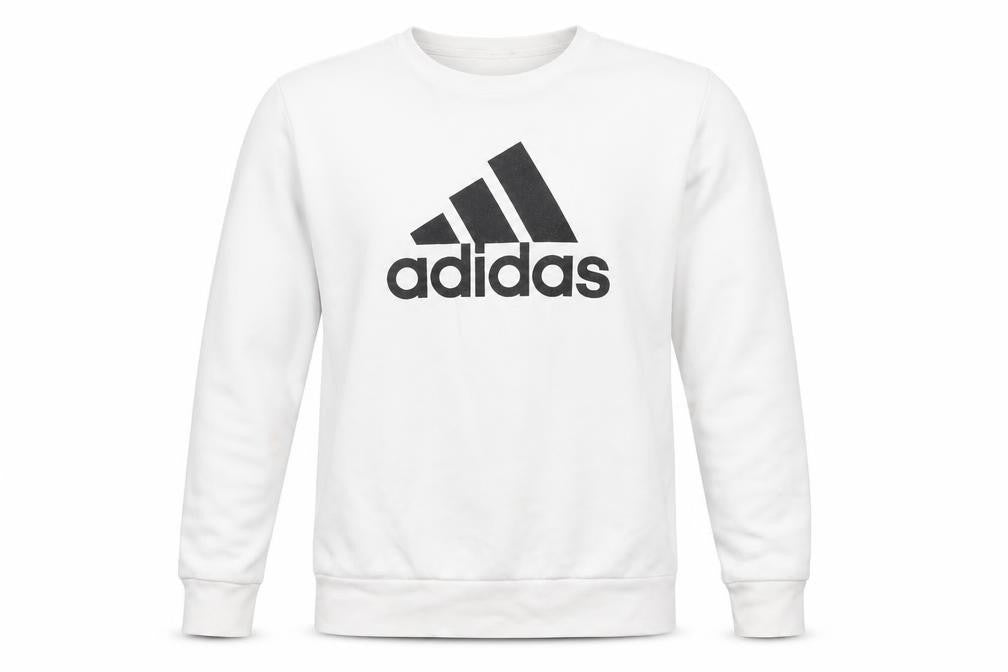Adidas Mens White 7XL Pullover Sweatshirt Crew Neck Logo Golf