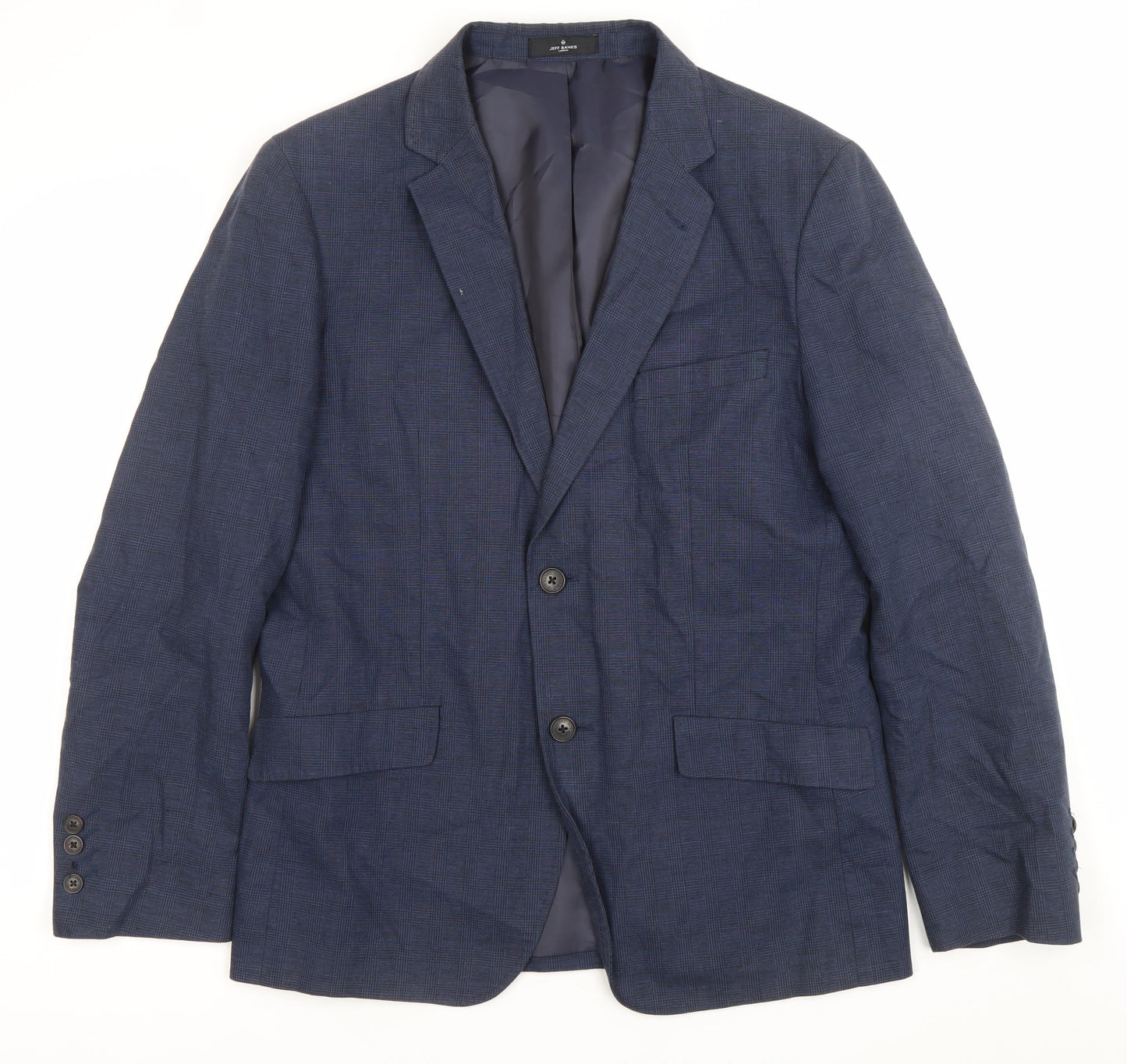 Jeff Banks Men’s Blue Checked 38R Regular Fit Blazer Jacket