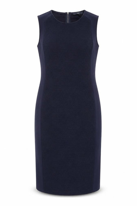 Next Women's Blue Sheath Dress UK 10 Sleeveless Knee Length Workwear