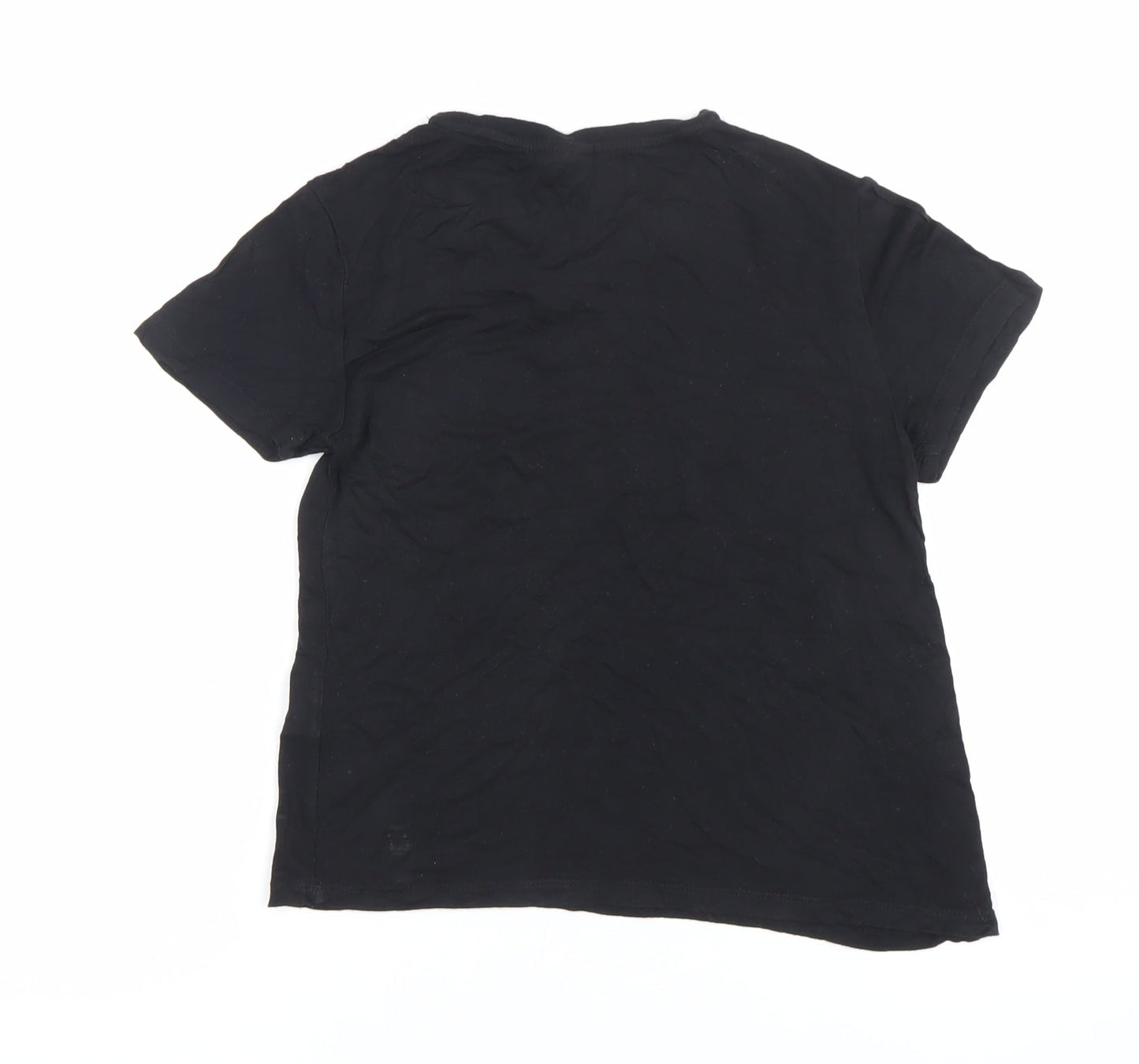 H&M Women’s Black XS Embroidered Je T’adore Casual T-Shirt