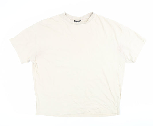 ASOS Design Men’s Beige Crew Neck Short Sleeve Cotton T-Shirt Size S