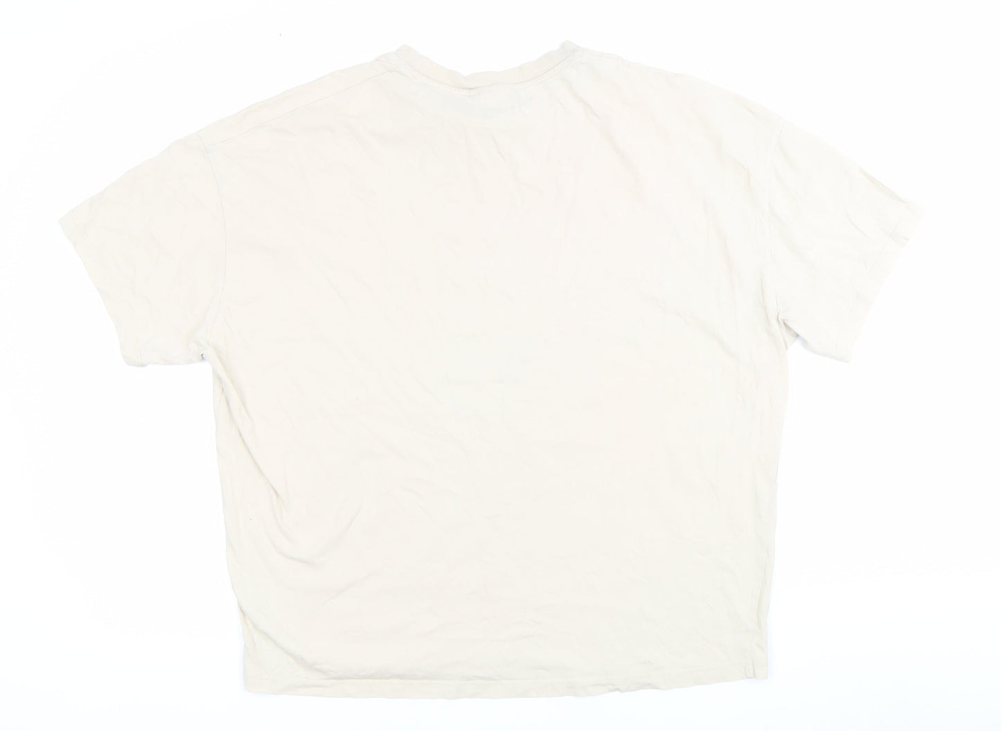 ASOS Design Men’s Beige Crew Neck Short Sleeve Cotton T-Shirt Size S