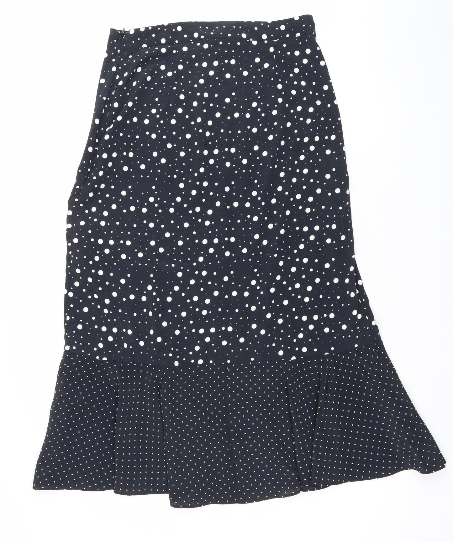 Topshop Women’s Black Polka Dot Midi A-Line Skirt Size 10