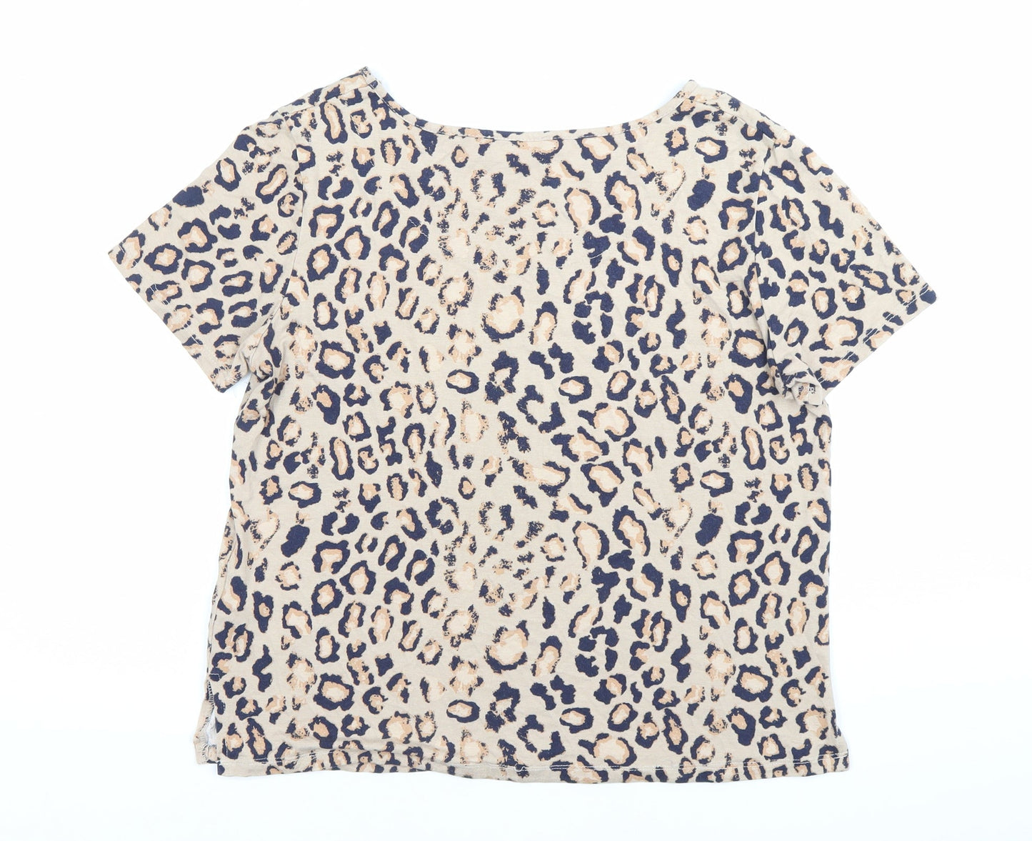 Principles Petites Women’s Beige Animal Print T-Shirt Size 14