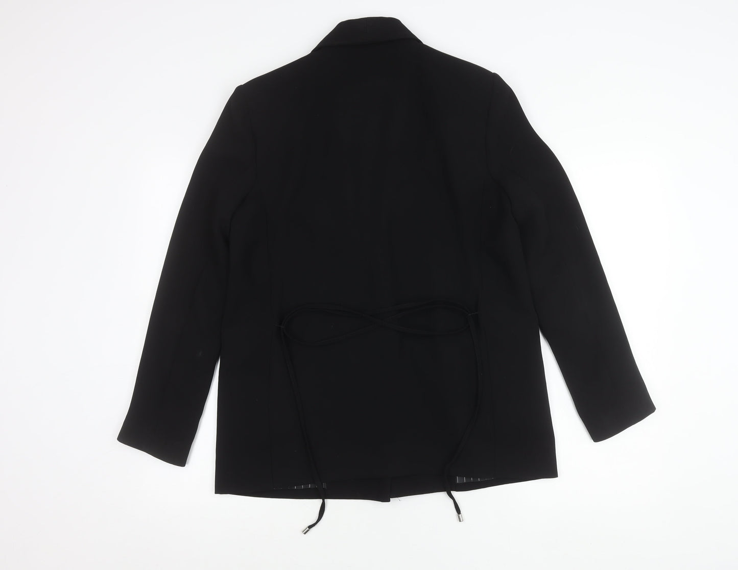 Topshop Women Black Blazer UK 12 Shawl Lapel Lined Workwear Jacket