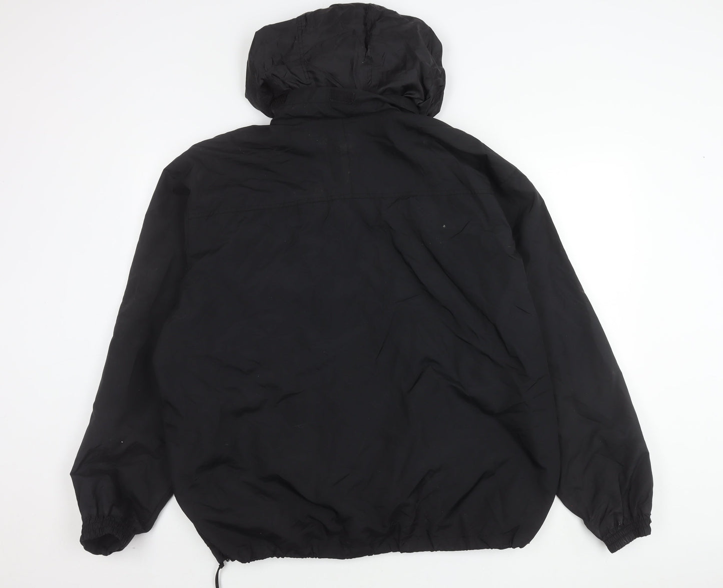 Easy Men’s Black XL 44-46" Hooded Nylon Windbreaker Jacket