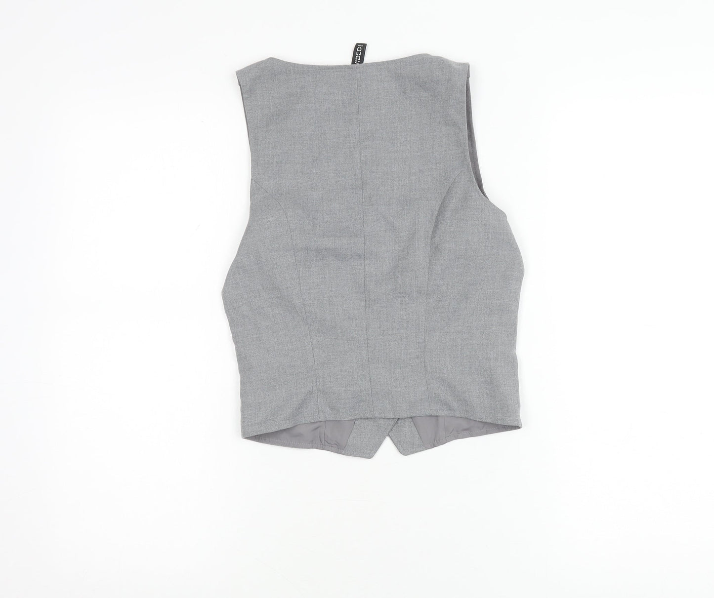 H&M Divided Women’s Grey XS Cropped Sleeveless Button-Up Top