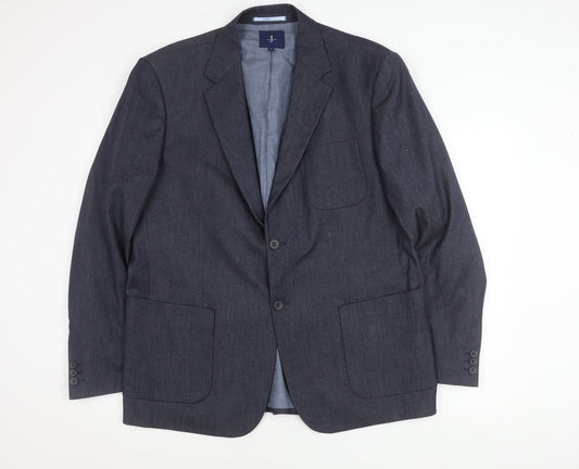 Jasper Conran Men's Blue XL Blazer Jacket Notch Lapel Formal