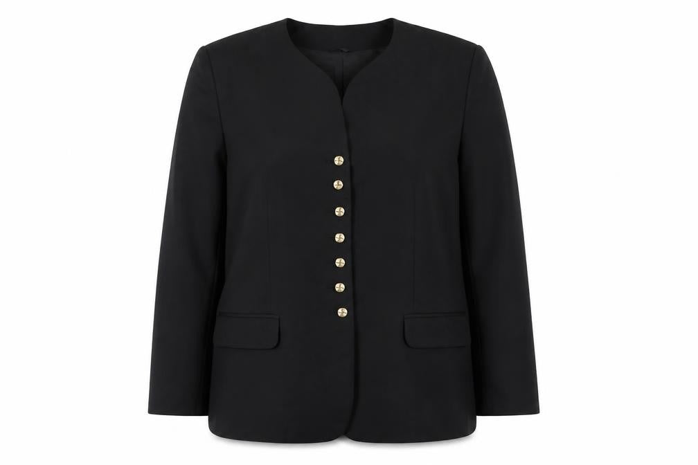 Mike Benet Womens Black Blazer Size 18 Tailored Eight-Button Jacket