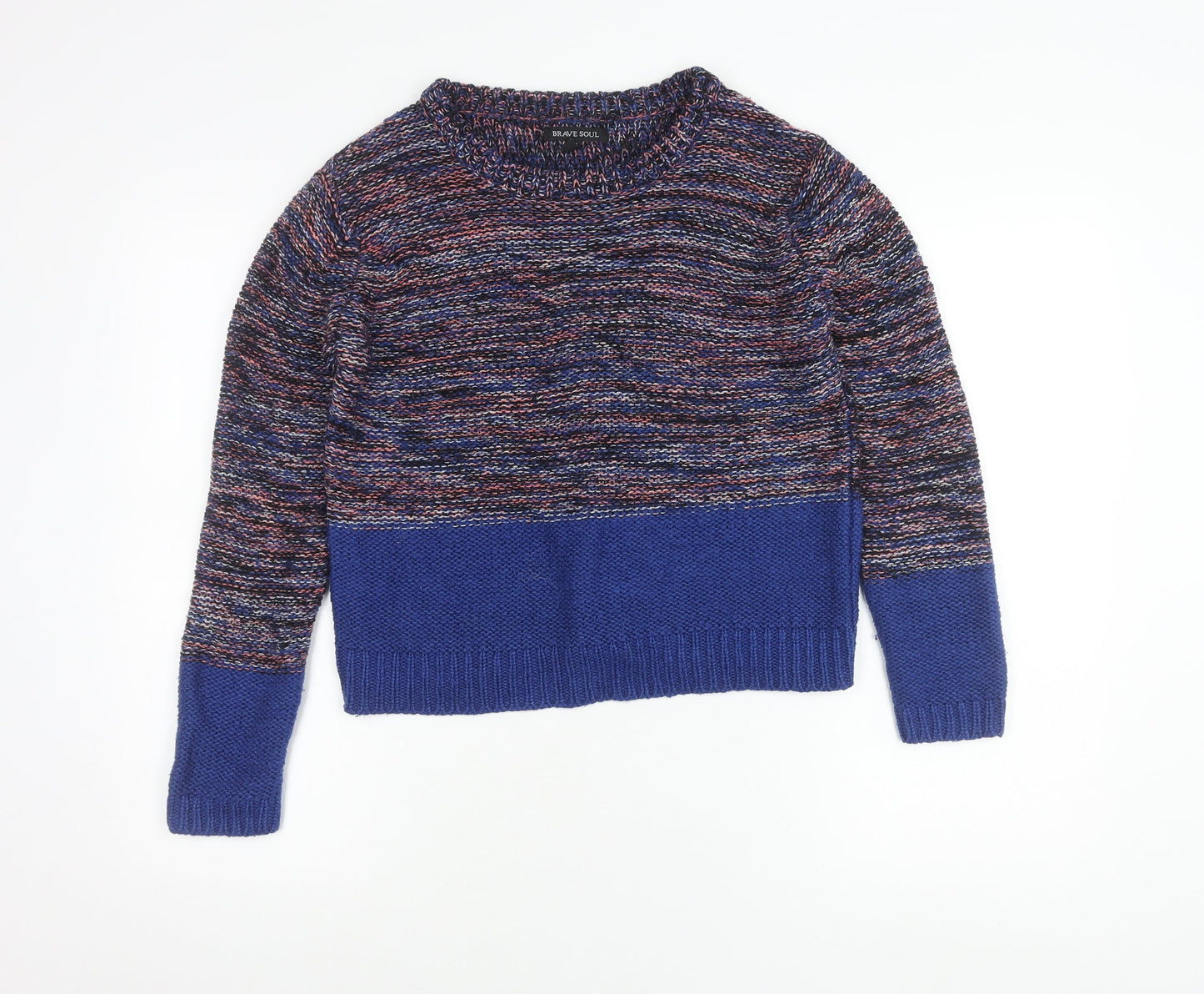 Brave Soul Womens Multicoloured Chunky Knit Jumper Size 14