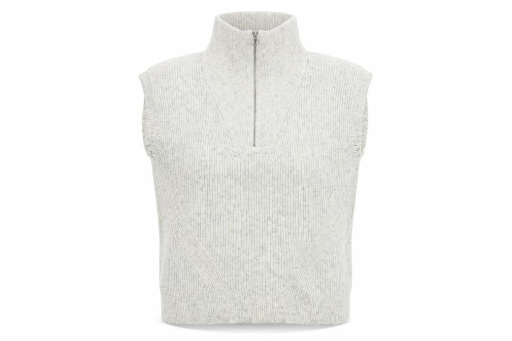 Marks & Spencer Women Grey Roll Neck Sleeveless Knit Jumper Vest S