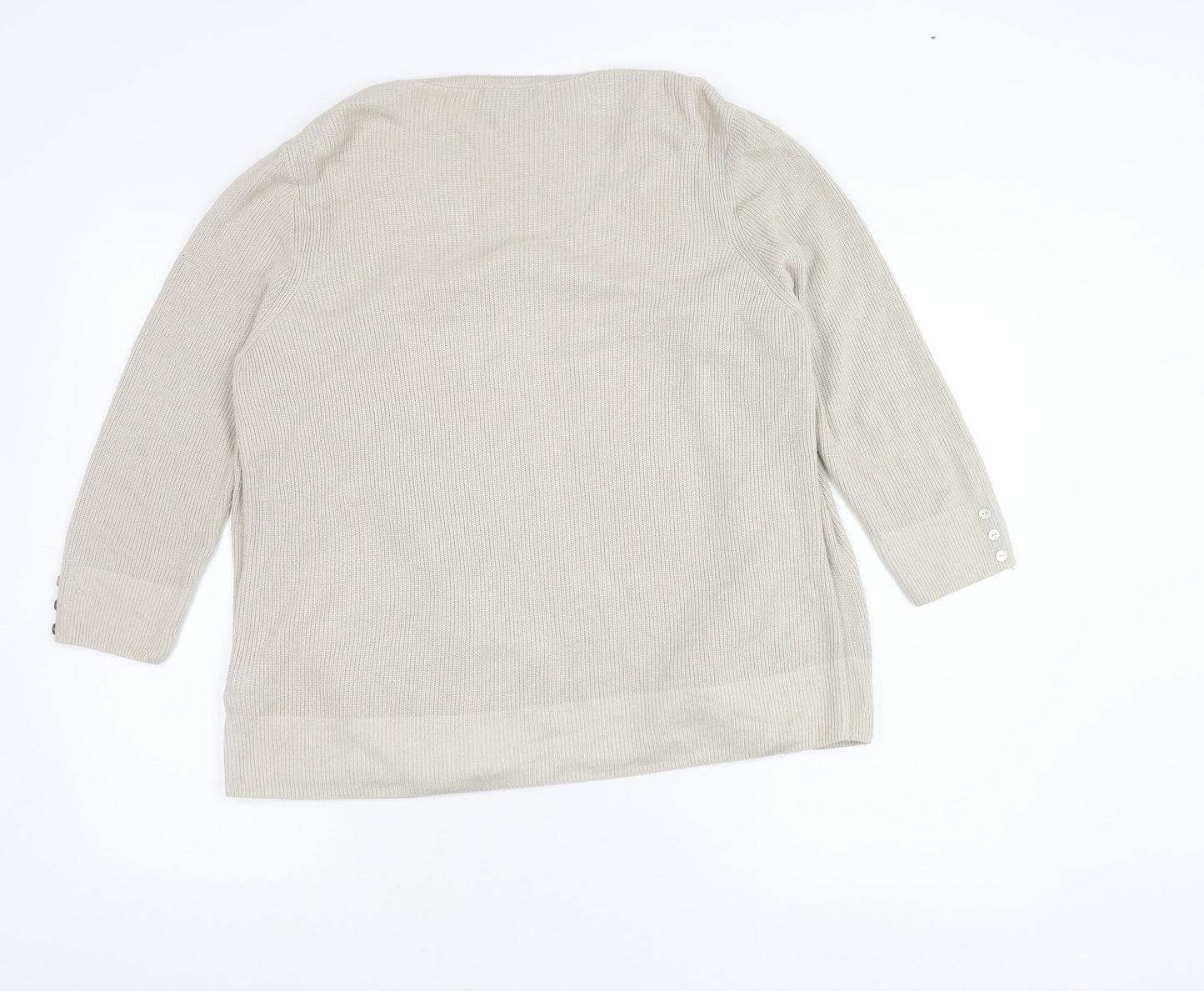 Marks and Spencer Per Una Women’s Beige Cardigan Size 16 Open Knit
