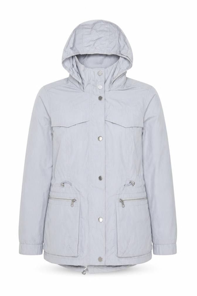 Marks & Spencer Women’s Grey Parka Jacket Size 12 Hooded Pockets