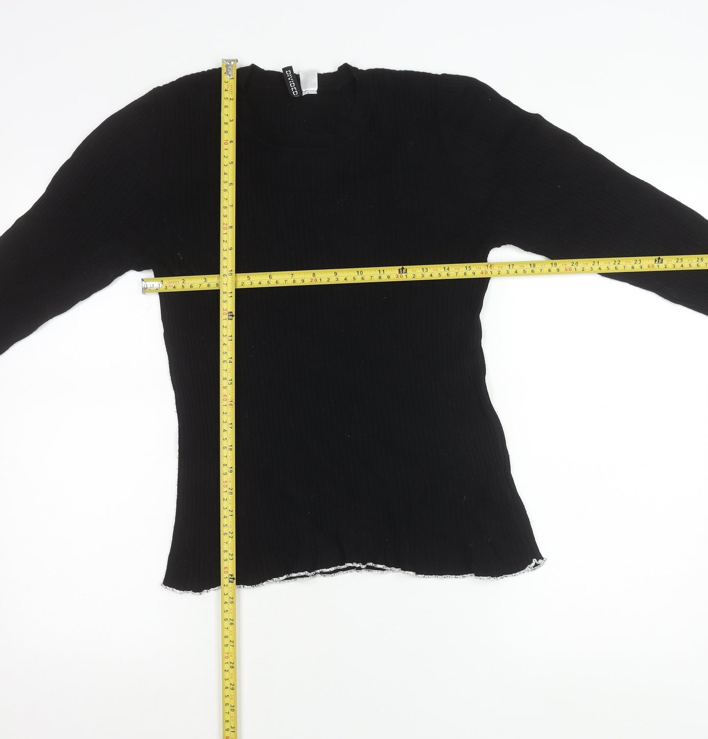 H&M Divided Womens Black Size 12 Slim Fit Knit Long Sleeve Jumper