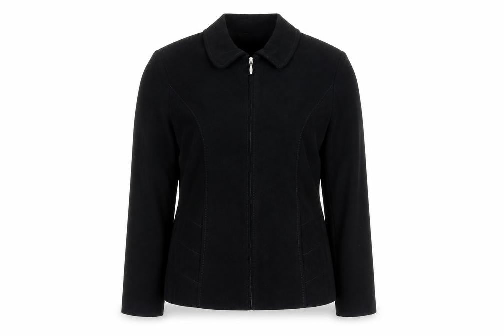 Bonmarché Women Black Size 16 Collared Zip Jacket Polyester Blend