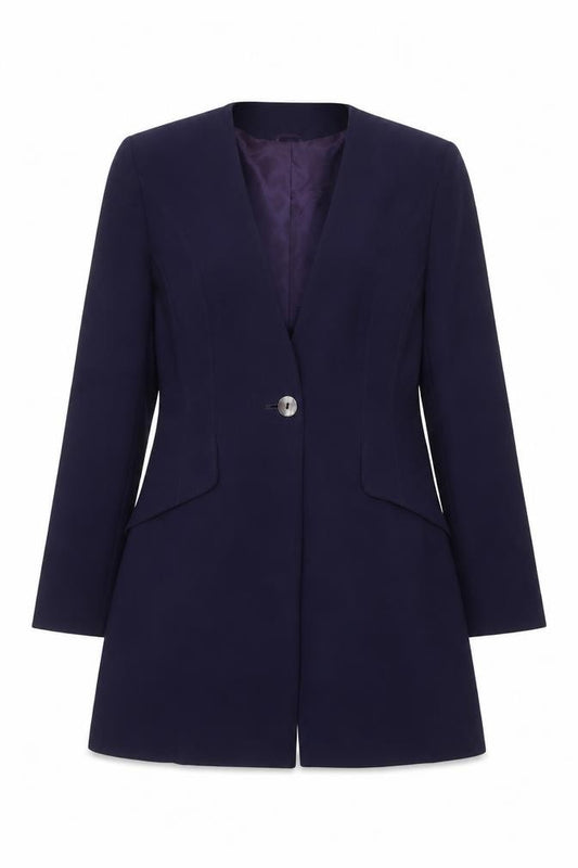 Classic Collection Women’s Blue Wool Blend Suit Jacket Size 12