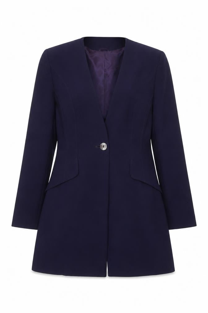 Classic Collection Women’s Blue Wool Blend Suit Jacket Size 12
