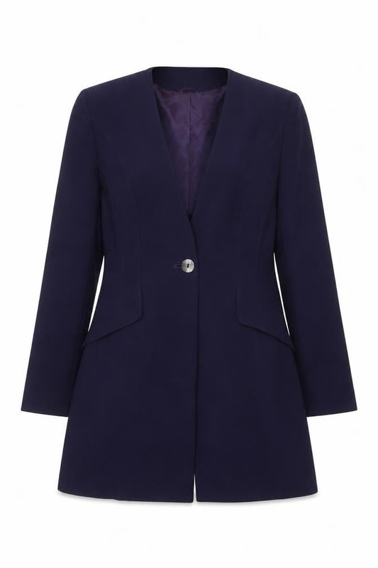 Classic Collection Women’s Blue Wool Blend Suit Jacket Size 12