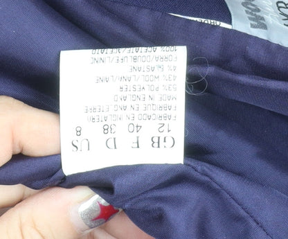 Classics Collection Women’s Blue Wool Blend Suit Jacket Size 12