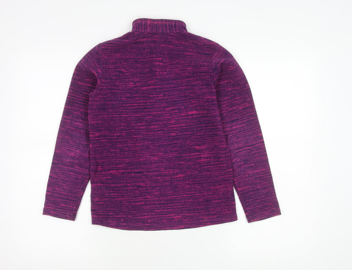 Decathlon Girls Purple Fleece 1/2 Zip Sweatshirt 12 Years Hiking Casual