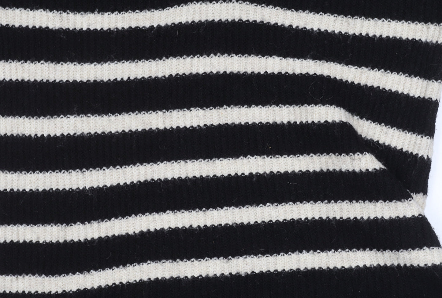 Marks and Spencer Women’s Black Stripe Collared Pullover Jumper S