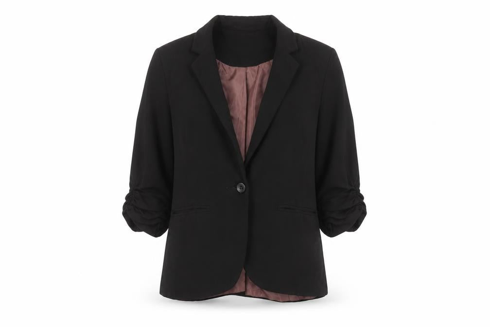 Topshop Womens Black Viscose Blend Blazer UK 10 Notch Lapel