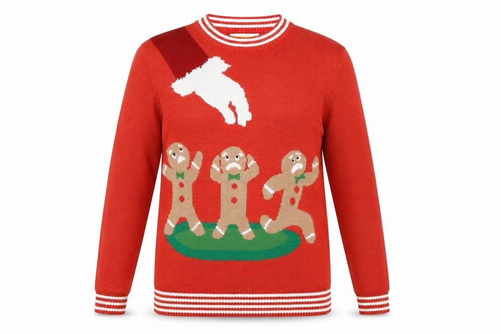 Tipsy Elves Women Red Christmas Jumper M Pullover Gingerbread Knit