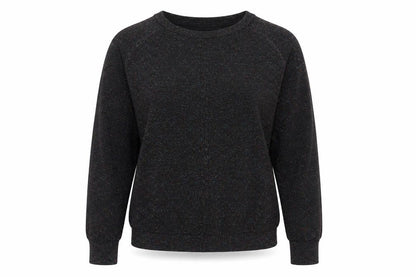 Seint Womens Black L Glitter Knit Pullover Jumper Crew Neck