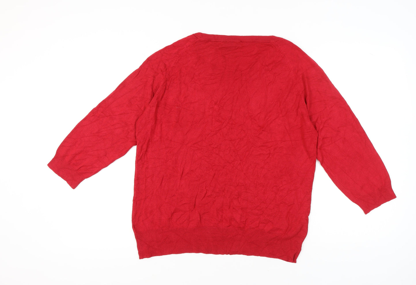 Klass Women’s Red 2XL Pullover Jumper Scoop Neck 3/4 Sleeve