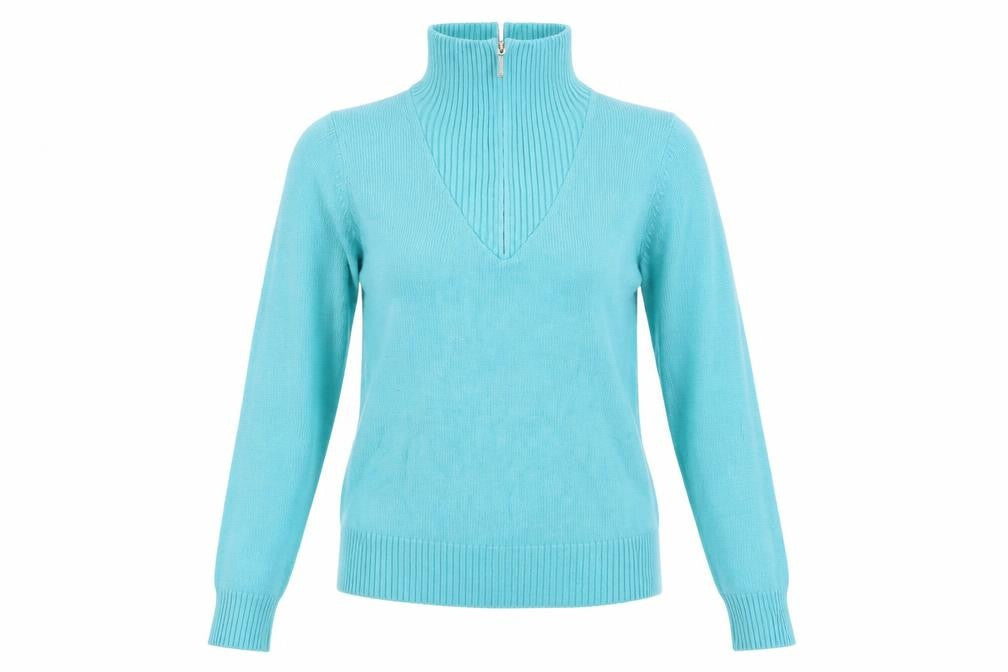 Isle Womens Blue Long Sleeve V-Neck Pullover Jumper Size S 10-12