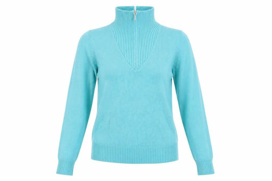 Isle Womens Blue Long Sleeve V-Neck Pullover Jumper Size S 10-12